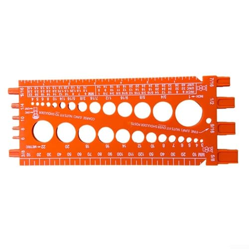 YUANGANG Schrauben-Messlehre aus Kunststoff, für Autoreparaturen, 21 cm (orange) von YUANGANG