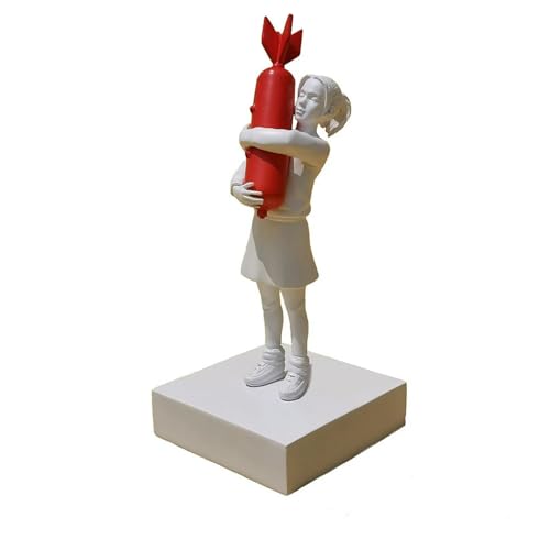 YUANGUIHUI Friedensmädchen-Skulptur, Mädchen-Street-Art-Harz-Statue, Heimdekoration, Moderne Figuren, einfache Verpackung, Kunsthandwerk von YUANGUIHUI