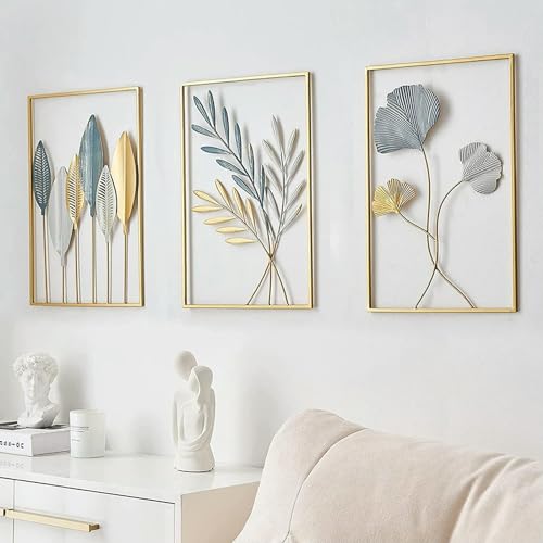 YUANGUIHUI Home Wand Dekor Hängen Dekor Metall Runde Gold Ginkgo Blatt Wand Aufkleber Dekoration Dekorative Wandleisten von YUANGUIHUI