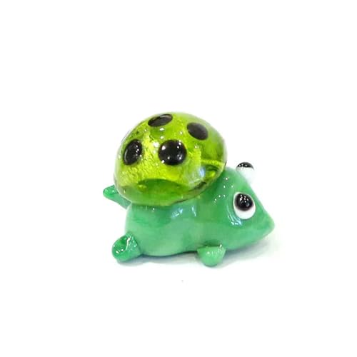 YUANGUIHUI Niedliche Glas-Schildkröte, Mini-Figuren, Ornamente, Cartoon, abstraktes Meerestier, kleine Statue, Geschenke, Feengarten-Dekoration von YUANGUIHUI