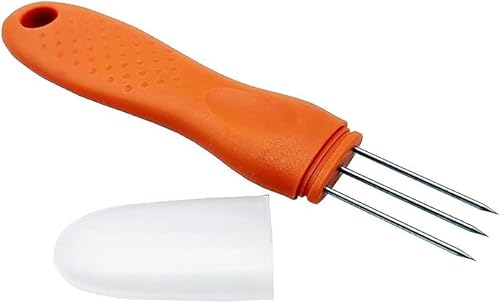 YUANHAO Wurstpicker-Werkzeug für Wursthüllen, 3 scharfe Edelstahl-Zinken (Orange) von YUANHAO