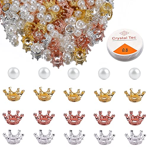 190 Stück Mini Krone Deko Messing King Crown Charms Perlen Krone Metall Spacer Perlen Kleine Goldene Krone Tischdeko Kronen-perlen Für Diy Basteln Schmuck Machen Basteln Verzieren Hochzeit Tischdeko von YUANHEHE