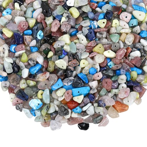 300 Stück Edelsteinperlen Mit Bohrung Edelsteine Mit Loch Unregelmäßige Edelstein Perlen Zum Auffädeln Edelsteinperlen Mit Loch Für Die Schmuckherstellung,Ohrringe,Ring,Diy-zubehör (Gemischtes Blau) 300 Stück Edelsteinperlen Mit Bohrung Edelsteine Mit Loch Unregelmäßige Edelstein Perlen Zum Auffädeln Edelsteinperlen Mit Loch Für Die Schmuckherstellung,Ohrringe,Ring,Diy-zubehör (Gemischtes Blau) von YUANHEHE