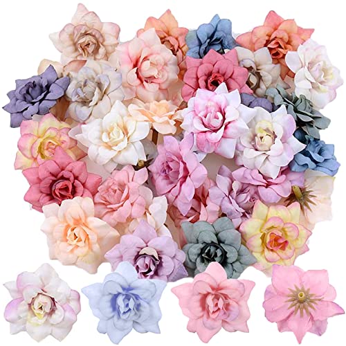 Kunstblumen Basteln Blumenköpfe 50 Stück Blüten Seidenblumen Blumen Köpfe Künstliche Blume Blütenköpfe Deko Kunstblumen Köpfe Blumen Rosen Für DIY Hochzeit Party Dekoration Handwerk von YUANHEHE