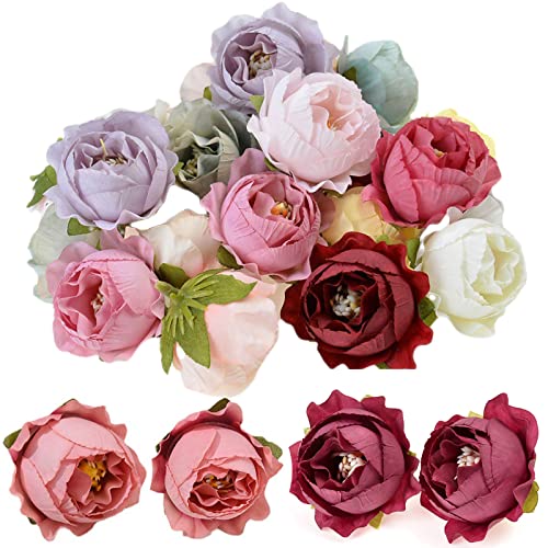 Kunstblumen Blumenköpfe Bunt Kunstblumen Köpfe Blumen Rosen Simulation Dekoration Blume Kopf Kunstblumen Künstliche Blütenköpfe Für DIY Basteln Brautkranz Hochzeit Blumensträuße Party Home Deko 40 Pcs von YUANHEHE