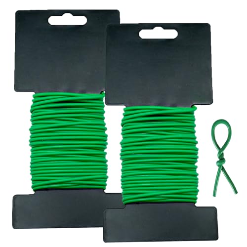 YUANHEHE Gartendraht 16m (2×8m), 3mm Flexibler Pflanzendraht Gummiert, Weicher Bindedraht Grün für Tomaten, Kletterpflanzen, Blumen, Sträucher, DIY & Low Stress Training von YUANHEHE