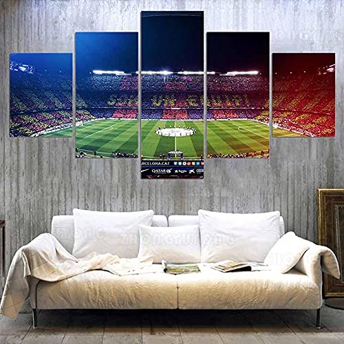 YUANJUN Puzzle 5 TLG Kunstdruck Modern Wandbilder Design Tapete Eingerahmt Bilder Drucke Leinwand Wandkunst Wohnkultur Gem?Lde Poster Mehrteilig XXL Camp NOU Sportplatzbemalung von YUANJUN