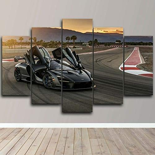 YUANJUN Wanddekoration Design Wandbild 5 Teilig Premium Poster Stilvolles Set Mit Passenden Bilder Als Wohnzimmer Deko Bilderrahmen Leinwandbild Mclare 765 Rennstrecke 5 Sätze von YUANJUN