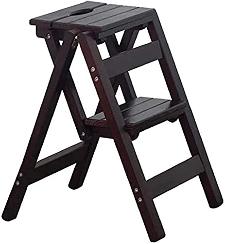 YUANLE Klapphocker Holz Tritthocker Klappstuhl Tragbare Massivholzleiter Leiter Rack Leiter Multifunktionaler Klapphocker von YUANLE