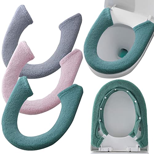 Bad Weiche Dicker Wärmer Dehnbar Waschbar Tuch Wc-sitzbezug Pads, Zufällige Farbe (1 Pack = 2 Stücke) von YUANQIAN