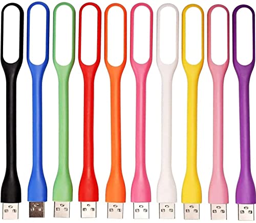 YUANQIAN 10 Stücke USB LED Licht, Mini USB LED Lampe,Flexible Licht für für Notebooks, Tablets, Powerbanks, PC -Nachtlampe, Leselampe, Laptoplampe (10 Colors) von YUANQIAN