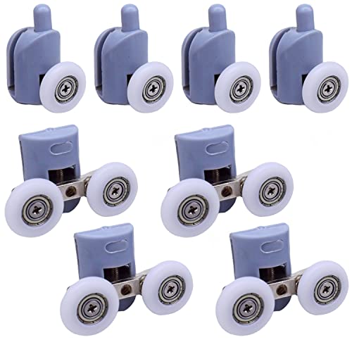 YUANQIAN Ersatzrollen für Duschtüren, ultra-leise, Badezimmer-Glasschiebetüren, Rollen (φ25 mm, Option F, 8 Stück/Set) von YUANQIAN
