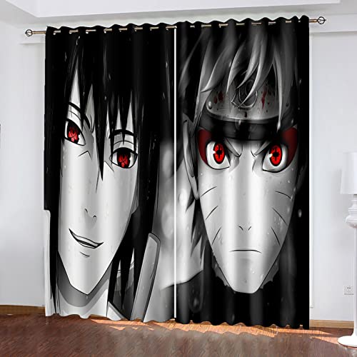 YUANSH Vorhang Blickdicht Ösen Kinderzimmer Jungen Mädchen Anime-Junge-Mode Motiv 140X160Cm Verdunklungsvorhänge Wohnzimmer Schlafzimmer Thermovorhang Hitzeschutz 2Er Set Fenstergardinen von YUANSH