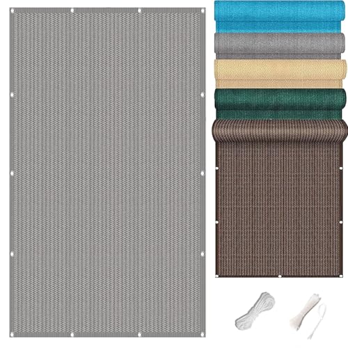 Balkon Sichtschutz Balkonabdeckung 0.85 x 1 m Leicht Wind- Und Uv-Schutz Wetterfest Sonnenschutz Balkon-Verkleidung Zaun Sichtschutz mit Kabelbinder für Den Gartenzaun, Hellgrau von YUANWAN