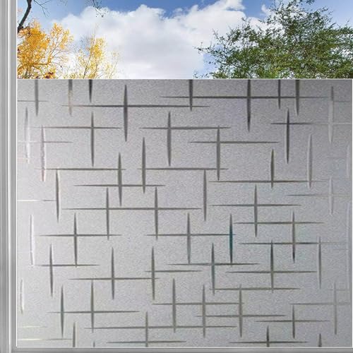 Fenster Sichtschutz Selbstklebend 75 x 200 cm Uv-Schutz Folie Sichtschutz Hitze Sichtschutz Fensterfolie Blickdicht Sichtschutz Klebefolie für Büro Und Haus, Stern von YUANWAN