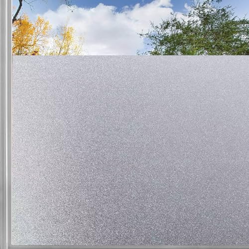Fensterfolie Blickdicht 75 x 100 cm Anti-Uv Wärmeisolierung Anti-Uv Sichtschutz Statische Sichtschutzfolie Bad Folie Fenster Hitzeschutz für Büro Und Haus, Rein matt von YUANWAN