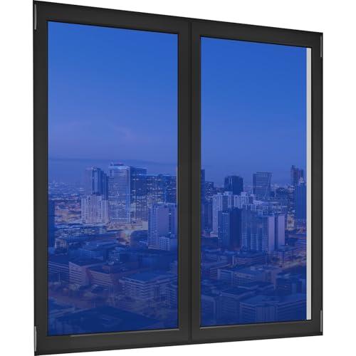 Fensterfolie Selbsthaftend Blickdicht 45 x 300 cm mit Uv-Schutz Und Hitzeschutz Blendschutz Fenster Tönungsfolie Anti UV Sonnenschutzfolie für Haus Geschäfte Büro, Dunkelblau von YUANWAN