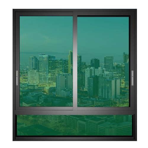 Fensterfolie Selbsthaftend Blickdicht 50 x 1000 cm mit Uv-Schutz Und Hitzeschutz Selbstklebend Sichtschutzfolie Fenstertönung Anti-Uv Folie für Fenster Außen & Innen, Grün von YUANWAN