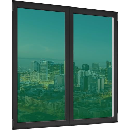 Fensterfolie Selbsthaftend Blickdicht 50 x 400 cm mit Uv-Schutz Und Hitzeschutz Blendschutz Fenster Tönungsfolie Anti UV Sonnenschutzfolie für Haus Geschäfte Büro, Grün von YUANWAN