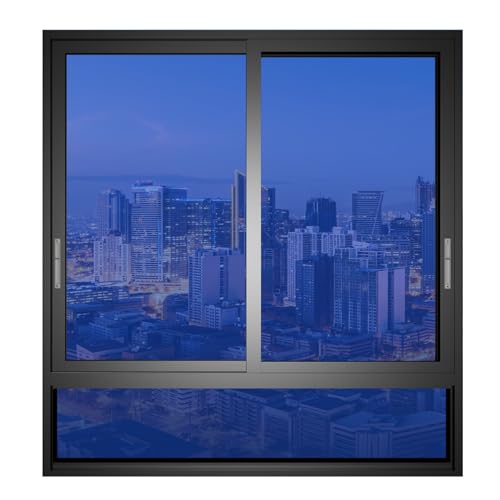 Fensterfolie Selbsthaftend Blickdicht 60 x 1000 cm mit Uv-Schutz Und Hitzeschutz Selbstklebend Sichtschutzfolie Fenstertönung Anti-Uv Folie für Fenster Außen & Innen, Dunkelblau von YUANWAN