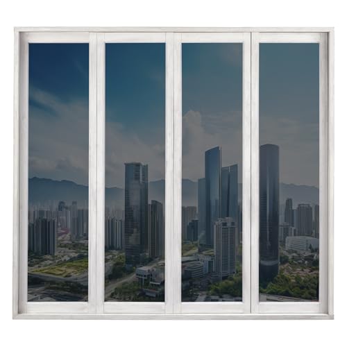 Fensterfolie Spiegelfolie 100 x 200 cm mit Uv-Schutz Und Hitzeschutz Statisch Haftend Sichtschutzfolie Selbstklebend Klebefolie für Büro Und Haus, Grau von YUANWAN