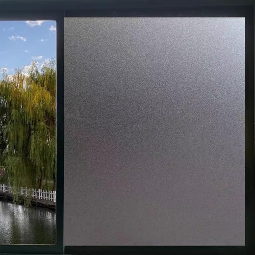 Milchglasfolie Fenster 40 x 400 cm Anti-Uv Wärmeisolierung Anti-Uv Sichtschutz Privatsphäre Sonnenschutzfolie Milchglasfolie Sichtschutz für Büro Und Haus, schwarz matt von YUANWAN