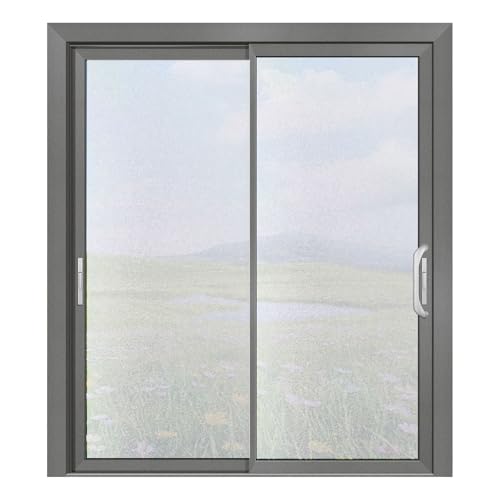 Milchglasfolie Fenster 90 x 200 cm Uv-Schutz Folie Sichtschutz Hitze Fensterfolie Selbsthaftend Blickdicht Fensterfolie Milchglas für Büro Und Haus, weiß matt von YUANWAN