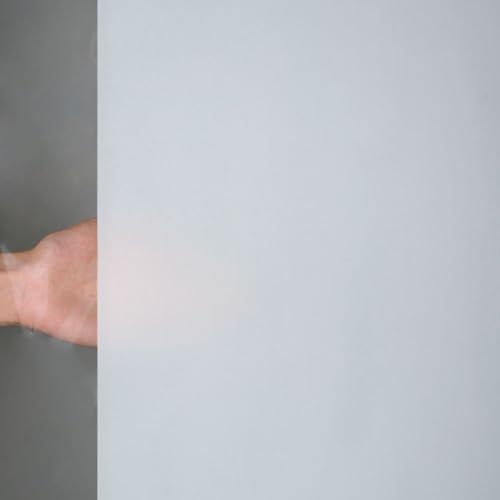 Milchglasfolie Sichtschutz 140 x 200 cm Sichtschutz Wärmeisolierung Blickdicht Sichtschutzfolie Fenster Selbstklebend Milchglas Dekofolie für Büro Und Haus, weiß matt von YUANWAN