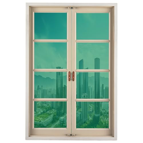 Reflektierende Fensterfolie 100 x 200 cm mit Uv-Schutz Und Hitzeschutz Sonnenschutz Sichtschutz Fensterfolie UV Schutz Spiegelfolie für Büro Und Haus, Grün Reflektierende Fensterfolie 100 x 200 cm mit Uv-Schutz Und Hitzeschutz Sonnenschutz Sichtschutz Fensterfolie UV Schutz Spiegelfolie für Büro Und Haus, Grün von YUANWAN