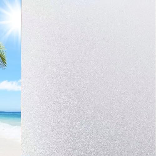 Selbstklebend Sonnenschutzfolie 130 x 200 cm Anti-Uv Wärmeisolierung Anti-Uv Sichtschutz Selbstklebend Sichtschutzfolie Anti-Uv Klebefolie Fenster für Büro Und Haus, weiß matt von YUANWAN