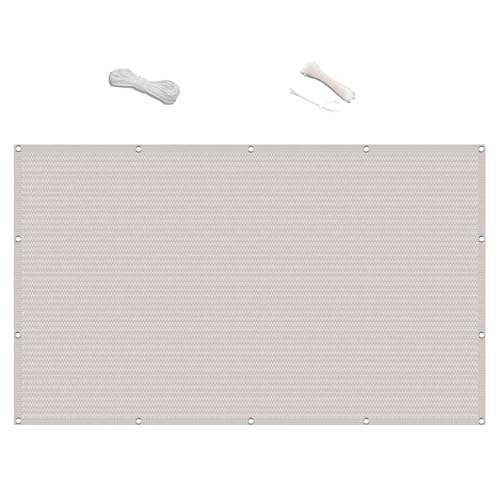 Sichtschutz Balkon 1.15 x 3.8 m UV Und Witterungsbeständigkeit Sichtschutz Balkon Sichtschutz Sichtschutz Garten mit Ösen Und Kabelbinder für Balkongeländer, Weiß von YUANWAN
