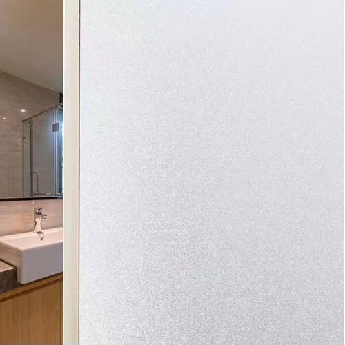 Sichtschutzfolie Fenster 130 x 200 cm Sichtschutz Wärmeisolierung Blickdicht Fenster Spiegelfolie Selbstklebend Blickdicht Fensterfolie für Büro Und Haus, weiß matt von YUANWAN