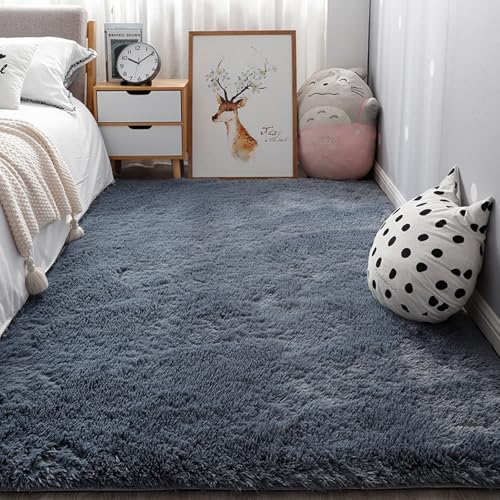 YUANWAN Teppich Hochflor Teppiche 55 x 140 cm Anti-Rutsch Unterseite, Waschbar Weicher Und Flauschiger Teppich Wohnzimmer Bodenteppich für Schlafzimmer, Wohnzimmer, Grau YUANWAN Teppich Hochflor Teppiche 55 x 140 cm Anti-Rutsch Unterseite, Waschbar Weicher Und Flauschiger Teppich Wohnzimmer Bodenteppich für Schlafzimmer, Wohnzimmer, Grau von YUANWAN