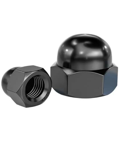 DIN1587 Hutmuttern aus schwarzem Edelstahl 304, dekorative Abdeckung, halbrunde Hutmutter M3-M20 (Size : M6 (10Pcs)) von YUANYAO
