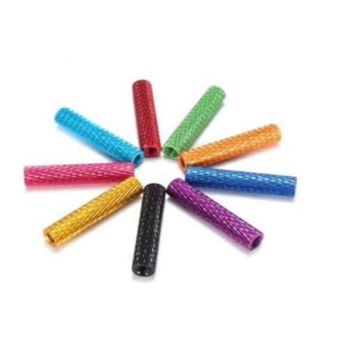YUANYAO 10 Teile/los Gerändelt Aluminium Standoff M3 3mm Bunte Aluminium Spacer Länge 6mm Bis 50mm(Black,M3x25) von YUANYAO