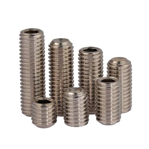YUANYAO M6 M8 M10 304 Edelstahl ss DIN916 0,75mm 1mm 1,25mm Pitch Feingewinde Allen Kopf Innensechskant Madenschraube Ringschneide Stellschraube(6Pcs M10x1x16) von YUANYAO