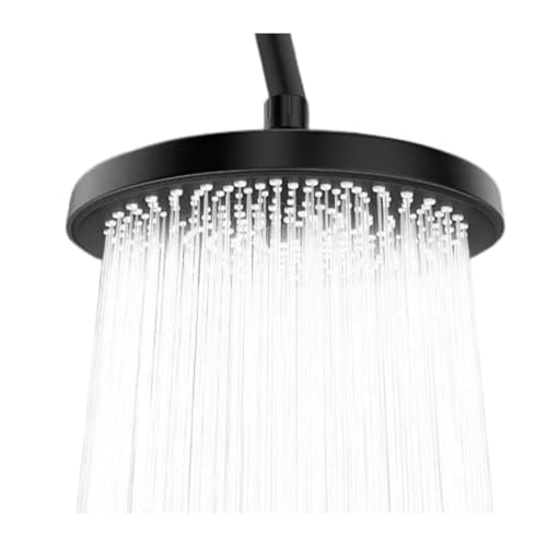 20,3 cm Hochdruck-Duschkopf, verstellbarer Regenduschkopf mit 88 Gummidüsen, mattschwarz, einfache Installation, 1,8 GPM (20,3 cm schwarz) von YUANYIYS