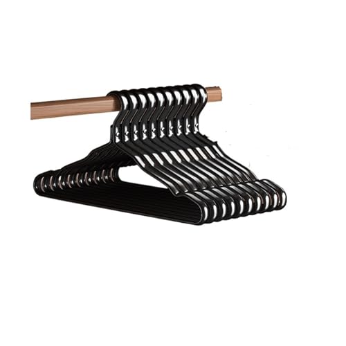 Kleiderbügel aus Aluminiumlegierung, robust, nicht verformt, Metall, für Hemden, Hosen, Schwarz, 10 Stück Kleiderbügel aus Aluminiumlegierung, robust, nicht verformt, Metall, für Hemden, Hosen, Schwarz, 10 Stück von YUANYIYS