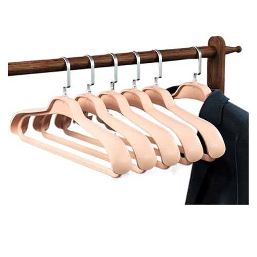 Retro-Kleiderbügel, breite Schultern, rutschfest, 5 Stück, Schrank-Organizer, Trockengestell zur Aufbewahrung von Mänteln, 5 Stück, Rosa von YUANYIYS
