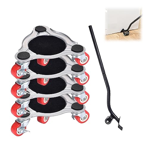 Möbel Transportrollen Set, 400KG Tragkraft, Möbel Transportroller Gleitsystem, 360 Grad Möbelroller, Transporthilfe mit Möbelheber und 4 Rollen, Möbel Transportroller zum Umzug von YUANYUU