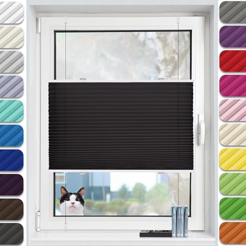 Plissee ohne Bohren Klemmfix 20 x 60 cm Hochwertigsten Materialien,Sichtschutz Plissees für Fenster & Tür, inkl Befestigungsmaterial, für Wohnzimmer Fenster&Tür, Schwarz Plissee ohne Bohren Klemmfix 20 x 60 cm Hochwertigsten Materialien,Sichtschutz Plissees für Fenster & Tür, inkl Befestigungsmaterial, für Wohnzimmer Fenster&Tür, Schwarz von YUANZHI