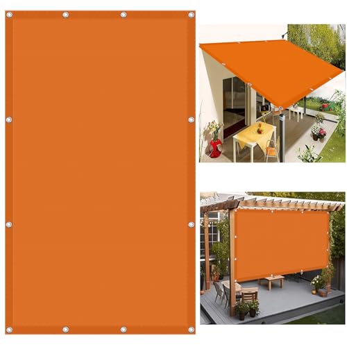 Sonnensegel Quadrat 1.5 x 1.8 m Sonnenschutz Polyester Windschutz Beschattungsnetz mit Kordel für Terrasse, Balkon, Pool, Orange von YUANZHI
