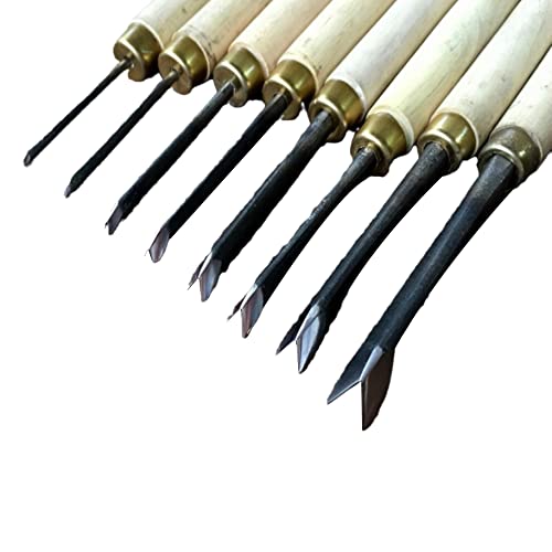 1,5–8 mm V-Typ, Holzbearbeitungsmeißel, Trimmen Dreiecksmesser, Hand- und Holzschnitzmesser (1–8 Stück/Set) von YUANstore