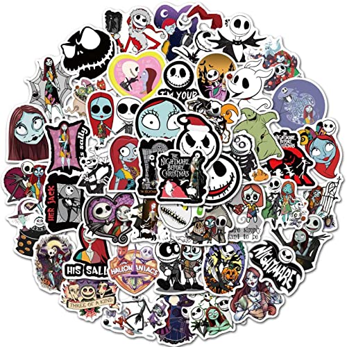 10/30/50 Stück New Nightmare Before Christmas Stickers Halloween Theme Waterproof Stickers for Laptop Skateboard Phone Luggage von YUANstore