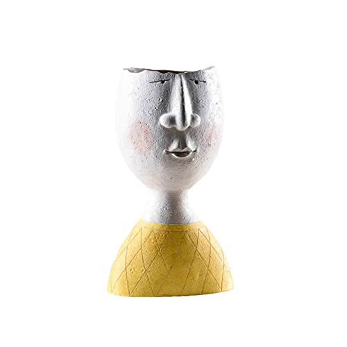 YUANstore Kunst Porträt Blumentopf Vase Skulptur Harz menschliches Gesicht Familie Blumentopf Handgemacht Garten Blumenarrangement Home Decors von YUANstore