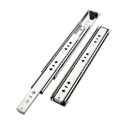 1 Paar 53 mm Hochleistungs-Schubladenschienen – 120 kg Tragkraft, leichtgängige Vollauszug-Schubladenschienen for Schränke und Regale(450mm) von YUBAOLI