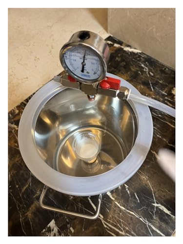 1 Satz Vakuum-Entgasungskammer-Kit aus Edelstahl – 6 l bis 98 l Fassungsvermögen zur Holzstabilisierung und Extraktion ätherischer Öle(75L(40x60cm)) von YUBAOLI