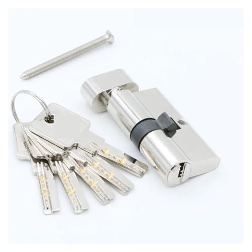 1 Sicherheits-Türzylinderschloss aus Messing – 55 mm bis 90 mm, verstellbare Länge mit 5 Schlüsseln for Innenschlafzimmer und Terrassentüren(70mm) von YUBAOLI