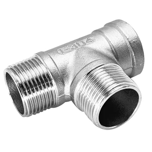 1 Stück 304 Edelstahl Innen-× Außen-× Außengewinde 3-Wege-T-Rohrverschraubung - Größenoptionen 1/4" bis 1-1/2" for Wasser, Öl, Gas(1.25In) von YUBAOLI