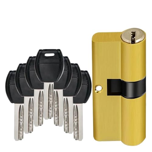1 Stück Hochsicherheits-Eingangsschließzylinder for den Innen- und Außenbereich – Messingschlüssel im Lieferumfang enthalten, kompatibel mit Profilschlosssystemen(65=32.5+32.5) von YUBAOLI